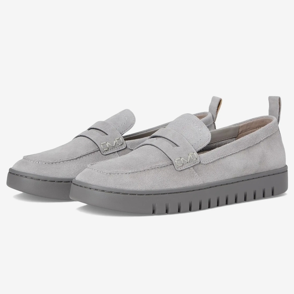 Vionic Gray Suede Loafers with Chunky Sole